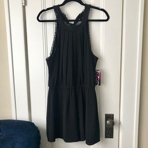 XL Black Romper w/ Top Detail
